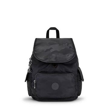 Kipling City Pack Small Classic Backpacks Black Camo Embossed | CA 1500YX